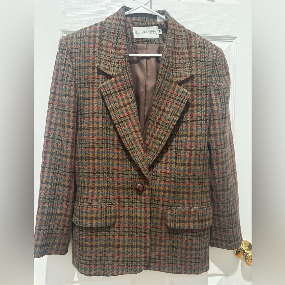 Vintage Multicolor Plaid Blazer